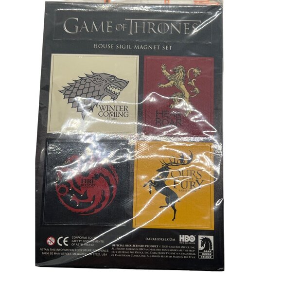 Game Of Thrones House Sigil Magnet Set Loot Crate HBO Darkhorse NEW Sealed - Picture 1 of 5